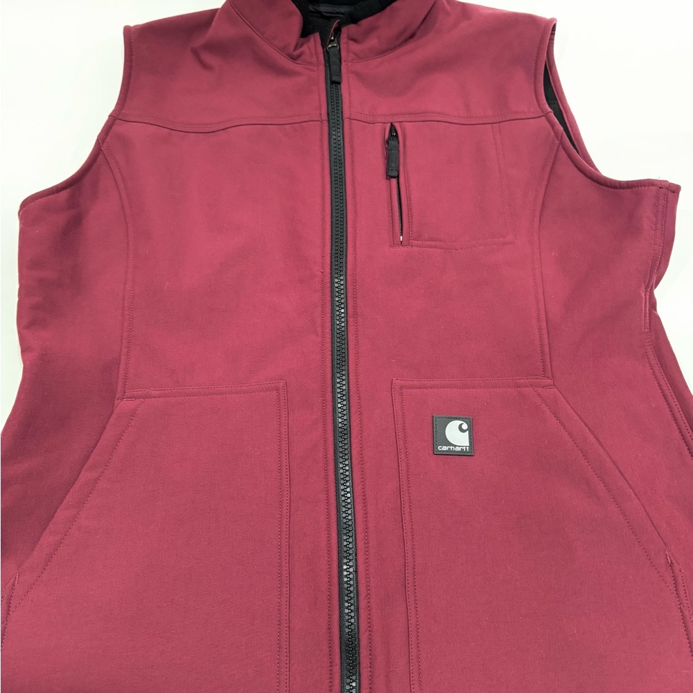 Carhartt Women’s Denwood Burgundy Softshell Lined Vest WV002 BRG-Size XL - Picture 3 of 7